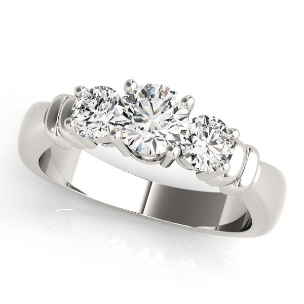 Platinum 1 CT Diamond Three-Stone Engagement Ring