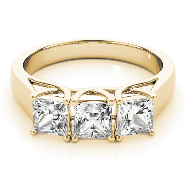 14K Yellow Gold 1/2 ct tw Three Stone Diamond Engagement Ring