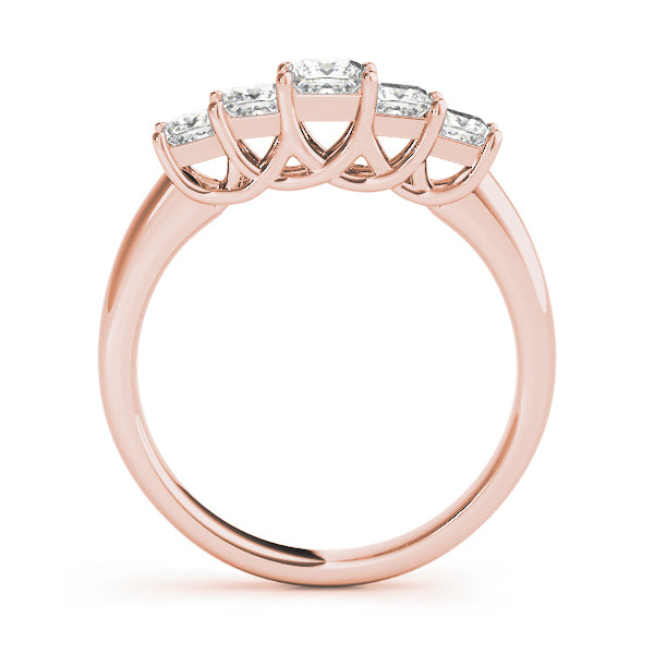 14K Rose Gold Square Diamond Wedding Ring