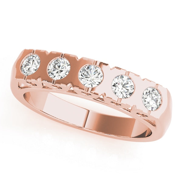 18K Rose Gold 1 ct tw Diamond Wedding Ring