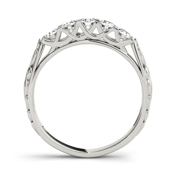 14K White Gold Round Diamond Wedding Ring