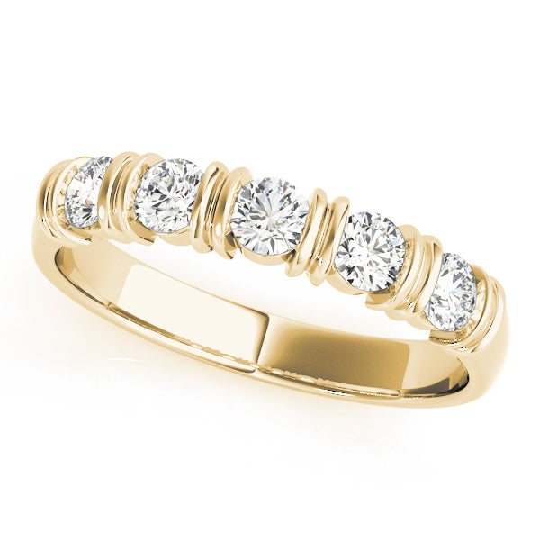 18K Yellow Gold 1/2 CT Diamond Wedding Band