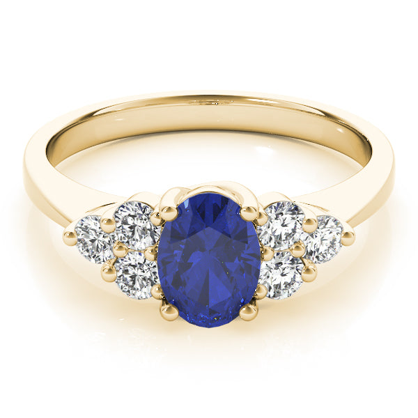 14K Yellow Gold Diamond Oval Fashion Ring