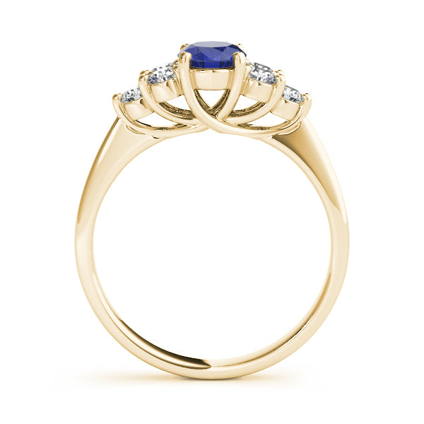 14K Yellow Gold Diamond Oval Fashion Ring