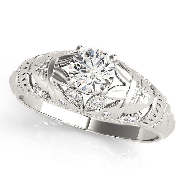 14K White Gold Vintage Diamond Engagement Ring