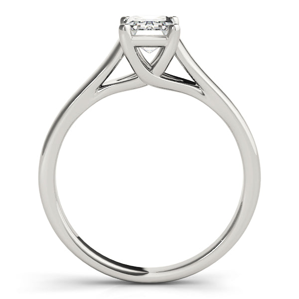 18K White Gold 1 CT Emerald Diamond Solitaire Ring
