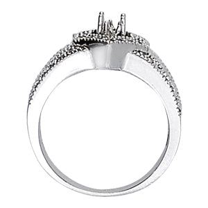 14K White Gold Round Diamond Fashion Ring