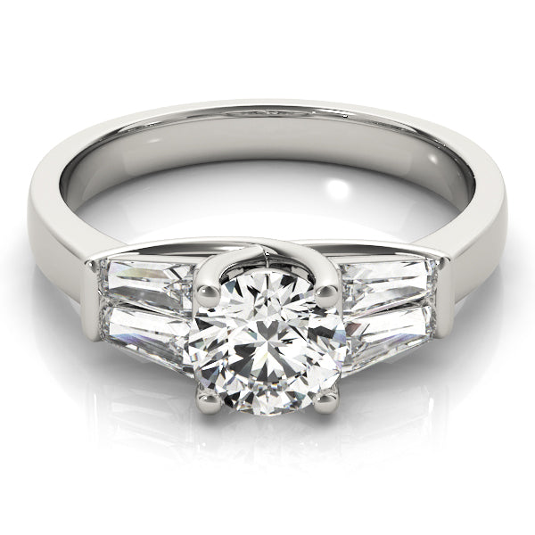 14K White Gold Round Diamond Engagement Ring