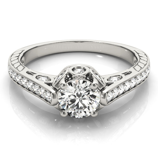 18K White Gold Vintage Diamond Engagement Ring