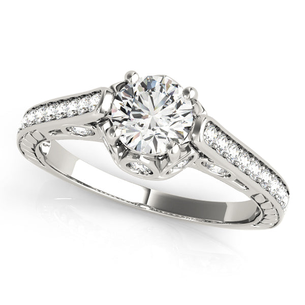 18K White Gold 1 ct tw Vintage Diamond Engagement Ring