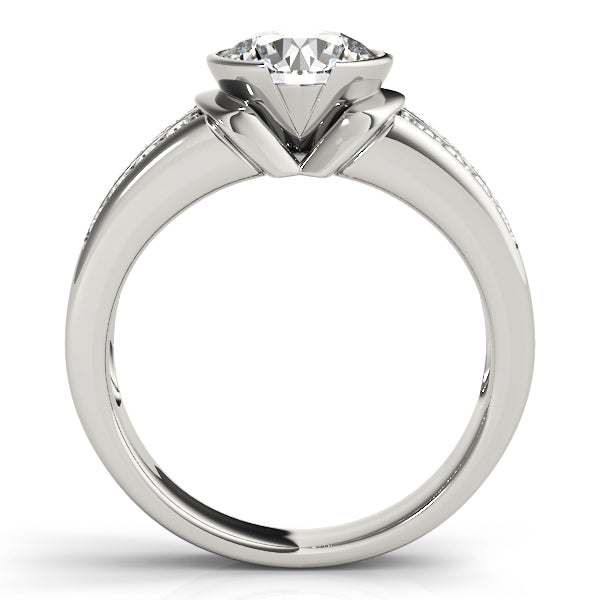 14K White Gold 1.25ctw Pave Diamond Engagement Ring