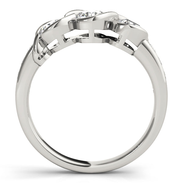18K White Gold 1 ct Round Diamond Three-Stone Ring