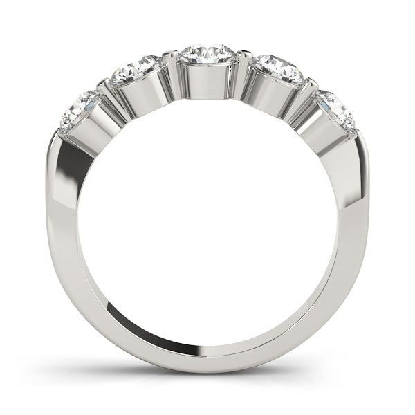 14K White Gold 1 CT Diamond Wedding Band
