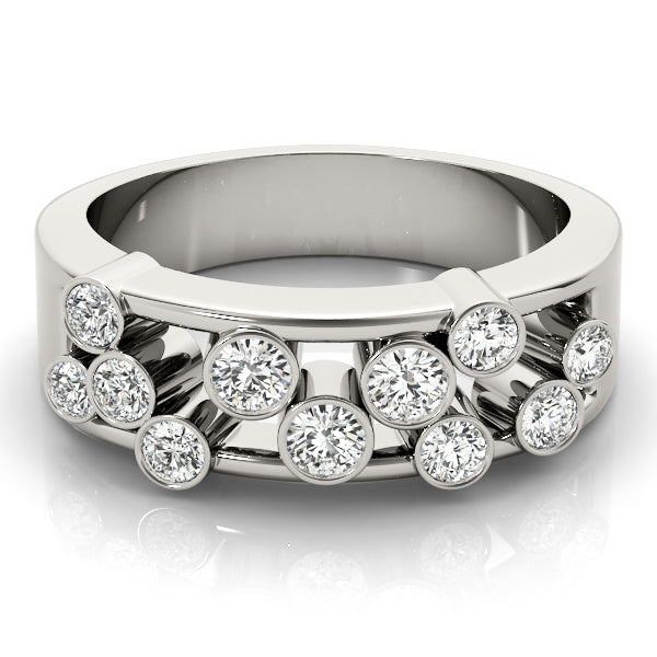 14K White Gold Multi-Stone Diamond Fashion Ring