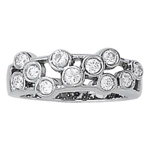 14K White Gold Multi-Stone Diamond Fashion Ring