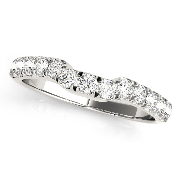 14K White Gold Multi-Diamond Wedding Band