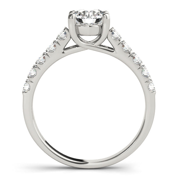 14K White Gold Round Diamond Engagement Ring