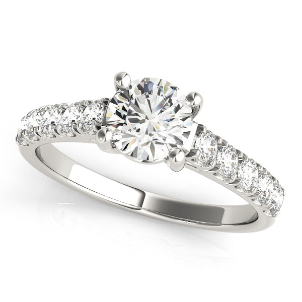 14K White Gold Round Diamond Engagement Ring