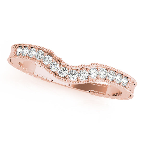 18K Rose Gold 1/5 ct Diamond Wedding Band