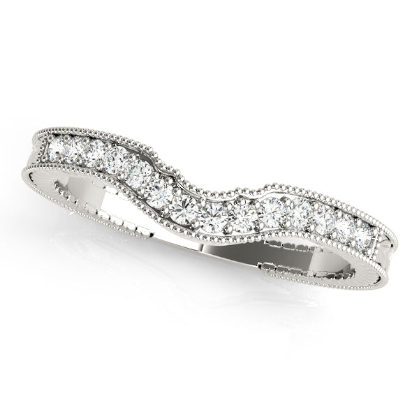 14K White Gold 1/5 ctw Diamond Wedding Band