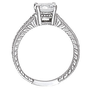 18K White Gold 1.16 ctw Vintage Diamond Engagement Ring