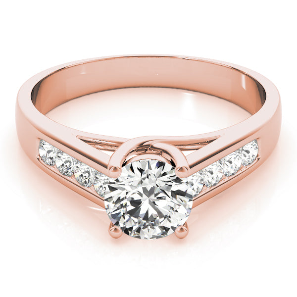 14K Rose Gold 1 1/5 ct tw Trellis Diamond Engagement Ring