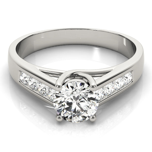18K White Gold Round Diamond Trellis Engagement Ring