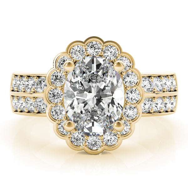 14K Yellow Gold Multi-Diamond Oval Fashion Ring