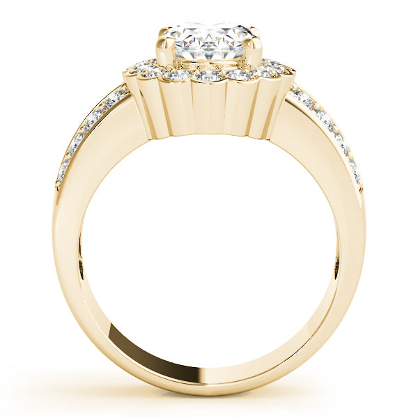 14K Yellow Gold Multi-Diamond Oval Fashion Ring