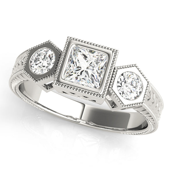 Platinum 1 CT Diamond Three Stone Engagement Ring