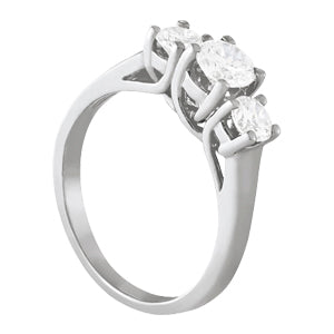 14K White Gold 1 CT Round Diamond Engagement Ring