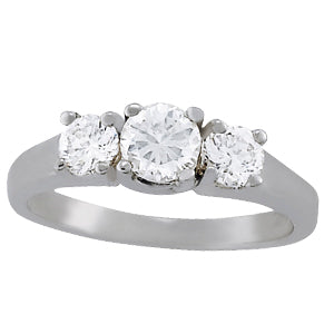 14K White Gold 1 CT Round Diamond Engagement Ring