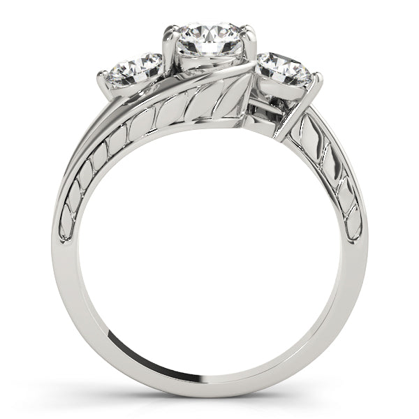 Platinum 1 ct Round Diamond Three-Stone Ring