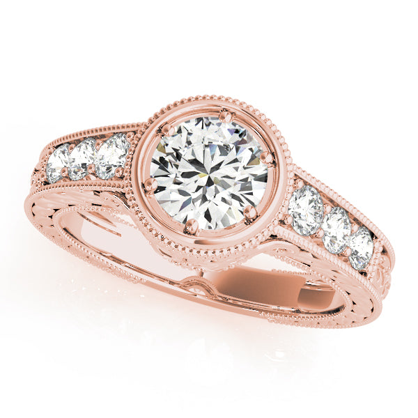 Rose Gold Vintage Diamond Engagement Ring 0.31ctw