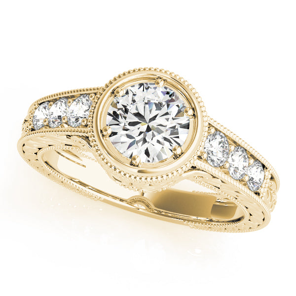 18K Yellow Gold 2 ct tw Vintage Diamond Engagement Ring