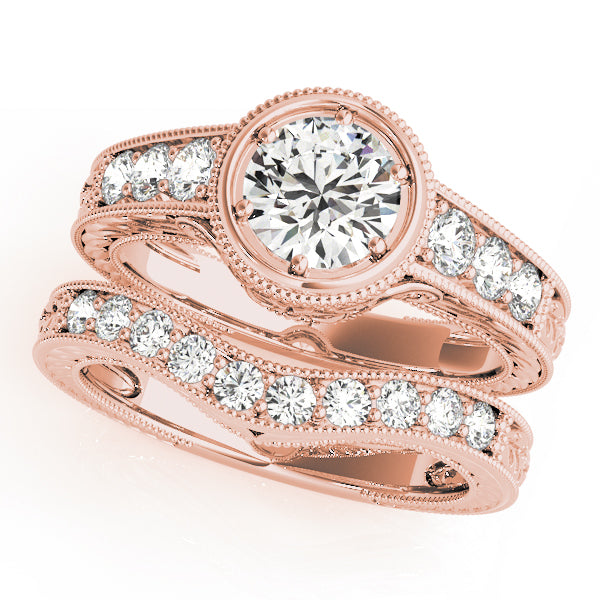 14K Rose Gold 2 ct tw Vintage Diamond Engagement Ring