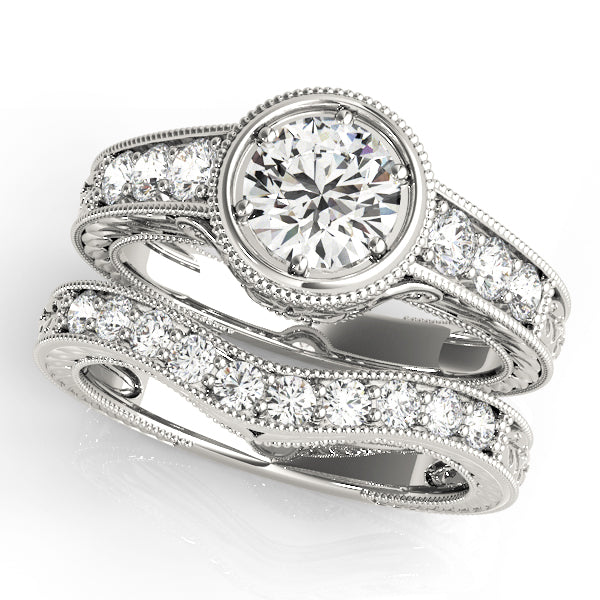 18K White Gold Vintage Diamond Engagement Ring 0.58ctw