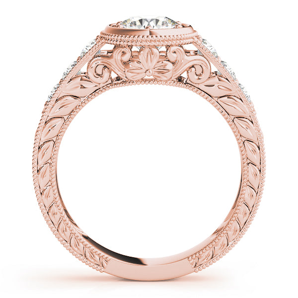 Rose Gold Vintage Diamond Engagement Ring 0.31ctw