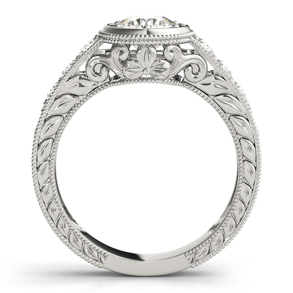18K White Gold Vintage Diamond Engagement Ring 0.58ctw