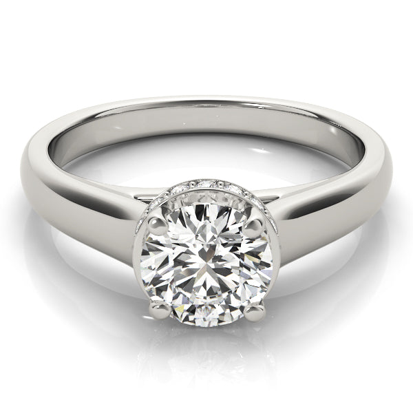 Platinum 1 CT Round Diamond Engagement Ring
