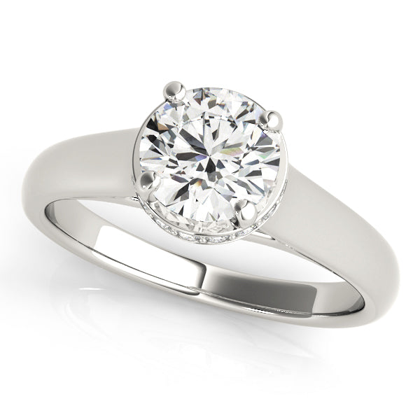 18K White Gold 1 CT Round Diamond Engagement Ring
