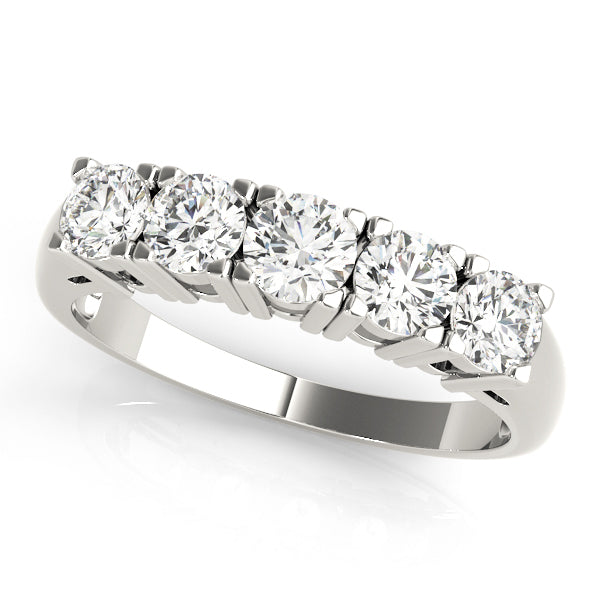 14K White Gold Diamond Wedding Band Ring