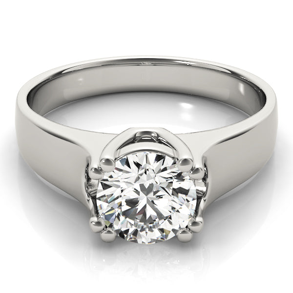 Platinum 1 CT Round Diamond Solitaire Engagement Ring