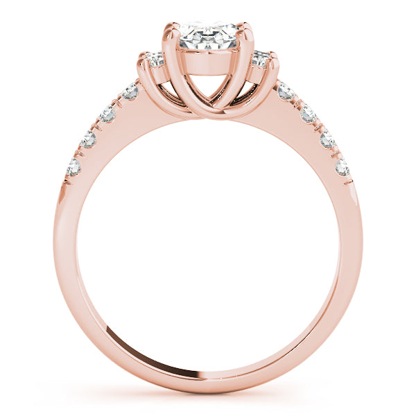 14K Rose Gold Oval Diamond Fashion Ring