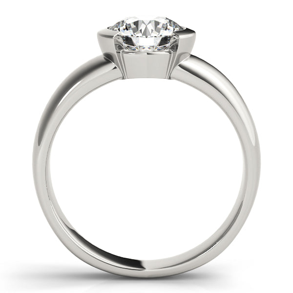 14K White Gold 1 CT Round Diamond Engagement Ring