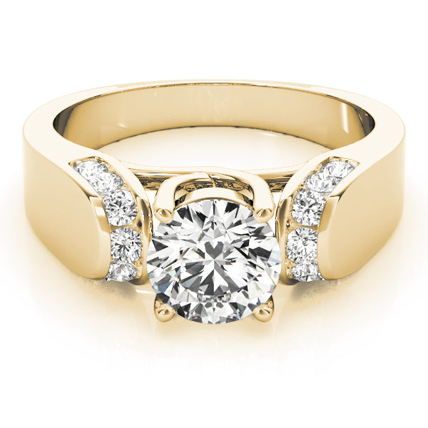 18K Yellow Gold Round Diamond Solitaire Ring
