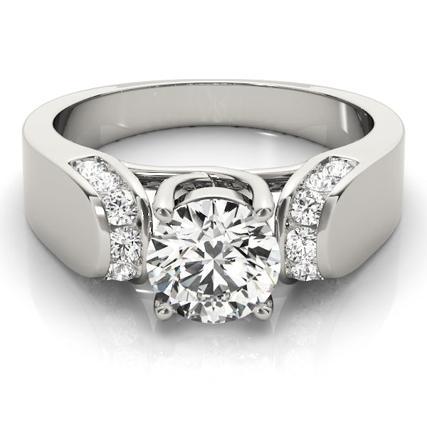 14K White Gold Round Diamond Solitaire Ring