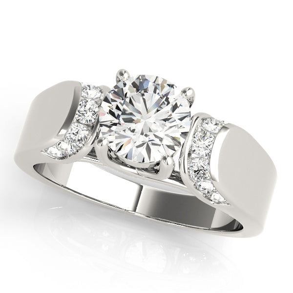 14K White Gold Round Diamond Solitaire Ring