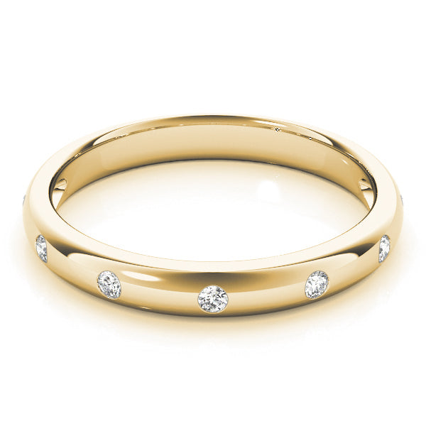 14K Yellow Gold 7-Diamond Wedding Band