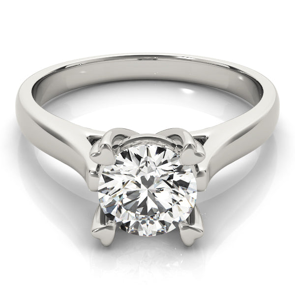 14K White Gold 1 CT Round Diamond Engagement Ring